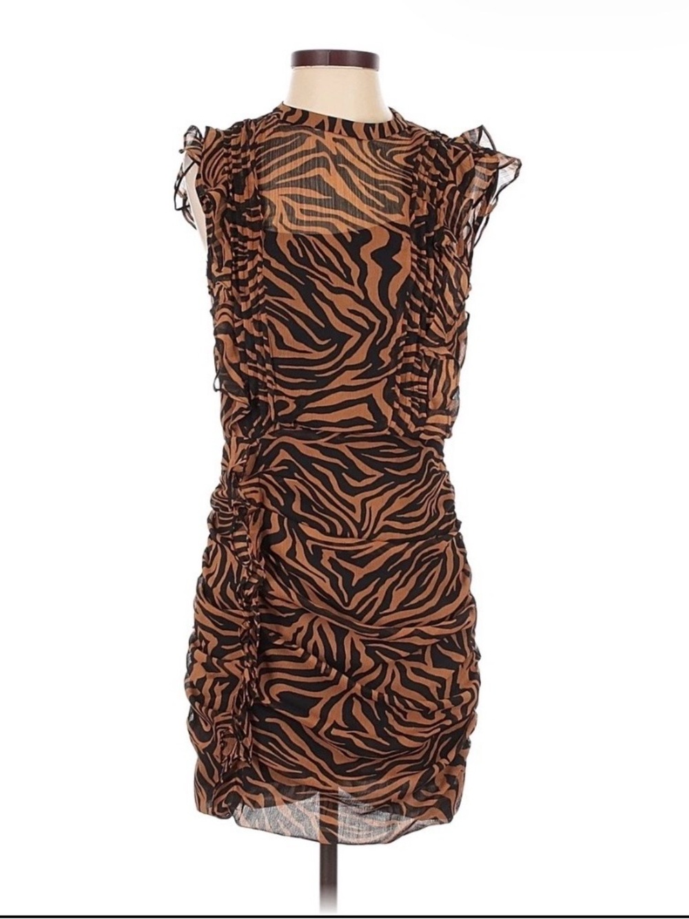Express Brown and Black Animal Print Mini Dress